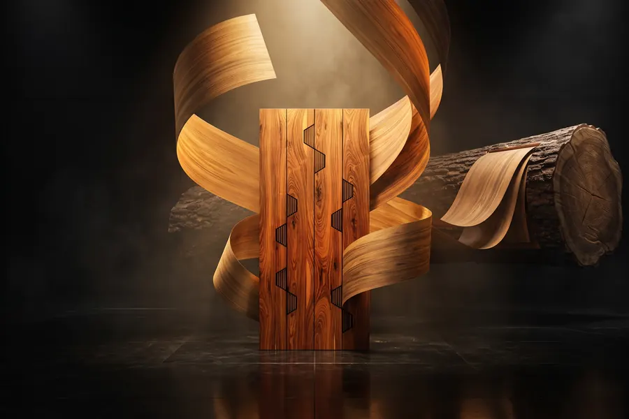 What are veneer doors — a WudGres Ven Decor veneer door wrapped in ribbons of real wood veneer